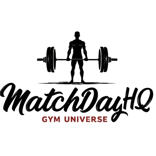 Logo of MatchDayHQ Gym Universe with a silhouette of a person lifting weights.