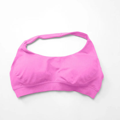 NCLAGEN Impact Sports Bra Women Seamless Halter Top High Support Push-up Open Back Gym wear Fitness Yoga Workout underwear