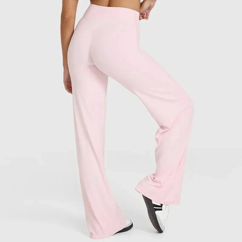 STOUREG Sport Trousers Straight-Leg Pants Ultra Soft Butter Fabric Women's Mid-Waist Yoga Pants GYM Naked Feel Pilates Running