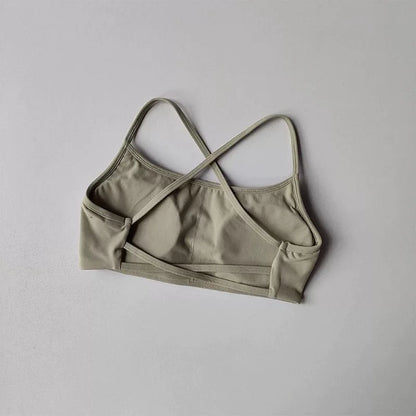 Women's Cross Back Sports Bra Shock Resistant Gathered Sexy Gym Running Bra Summer Yoga Vest Outdoor Comfortable Fitness Wear
