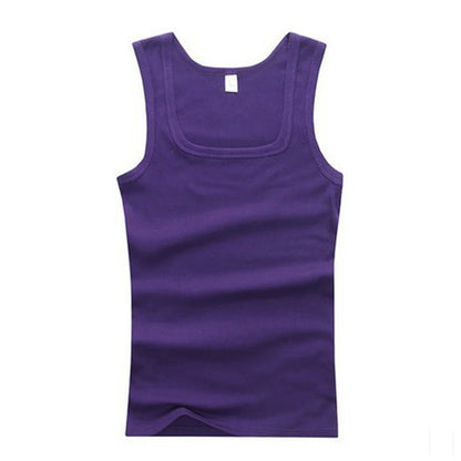 2024 New Men's Pure Cotton Tight Vest Casual Sports Tank Tops Middle-aged Sleeveless Basic Tops Quick Drying Bodybuilding Vest