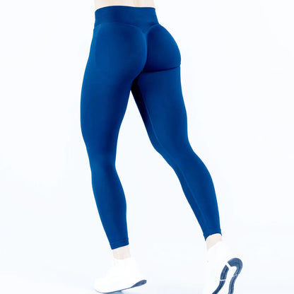 Impact Leggings for Women Low Ribbed Band Seamless Yoga Legging Scrunch Bum Gym Legging Workout Yoga Pants Push Up Sports Tights