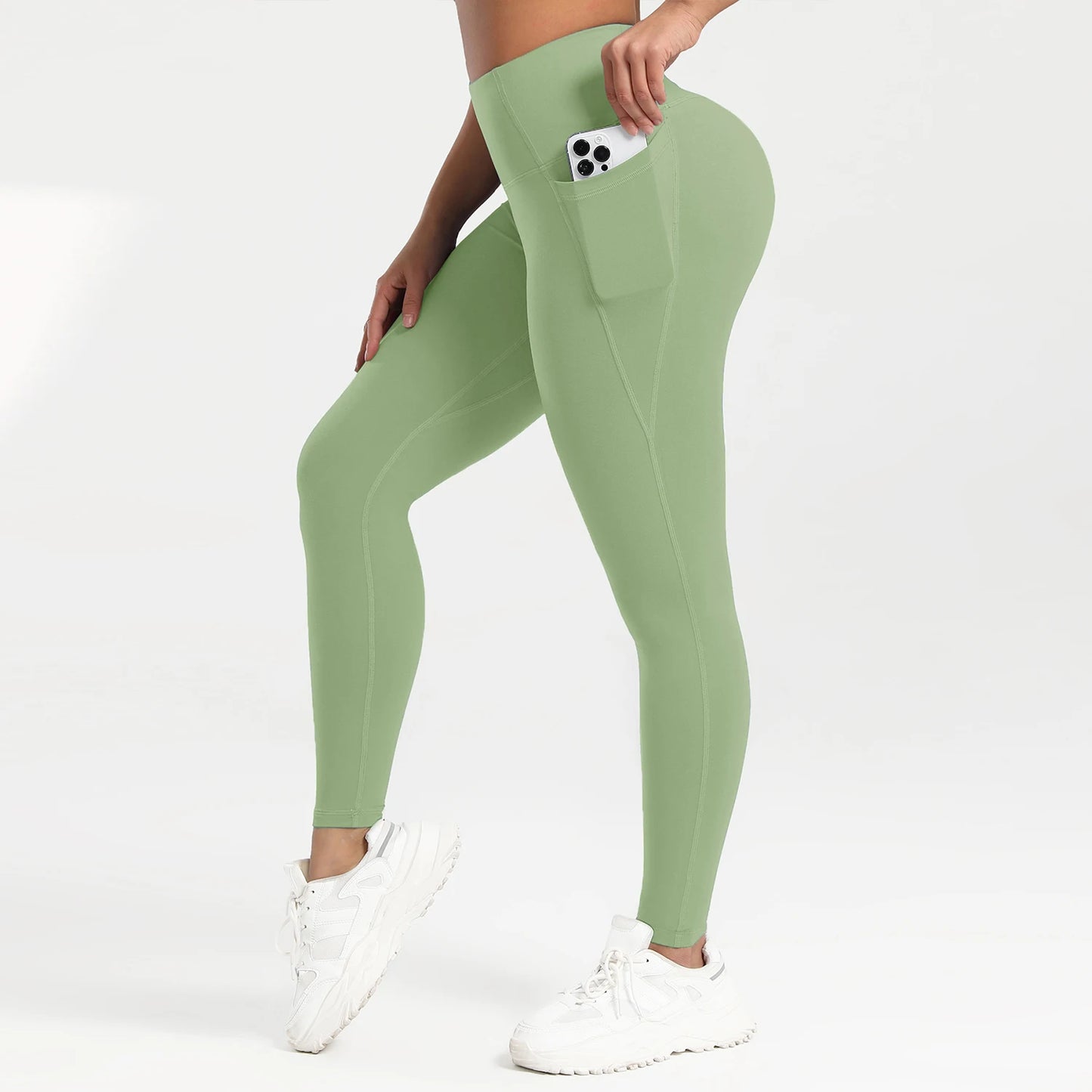 Women Pocket Yoga Leggings Fitness Running High Waist Slim Pants Push Up Sports Gym Quick Dry Jogging Casual Female Workout Pant