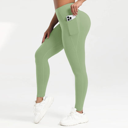 Women Pocket Yoga Leggings Fitness Running High Waist Slim Pants Push Up Sports Gym Quick Dry Jogging Casual Female Workout Pant