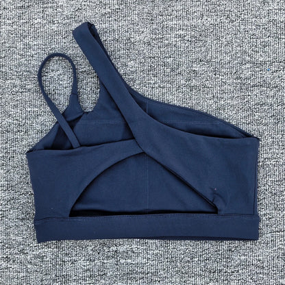 Women Shockproof Sport Bra Women's Beautiful Back Gym Sports Underwear Women Oblique Shoulder Straps Running Fitness Yoga Bra ﻿