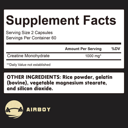 Micronized Creatine Capsules - Build Muscle & Enhance Performance for Muscle Endurance - 120 Capsules