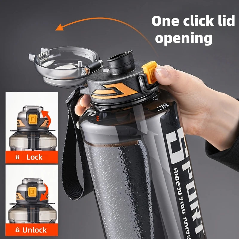 1000ml/1500ml Large Capacity Sports Water Bottle LeakProof Plastic Drinking Bottles Outdoor Travel Cycling Hiking Gym Drinkware