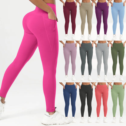 Women Pocket Yoga Leggings Fitness Running High Waist Slim Pants Push Up Sports Gym Quick Dry Jogging Casual Female Workout Pant