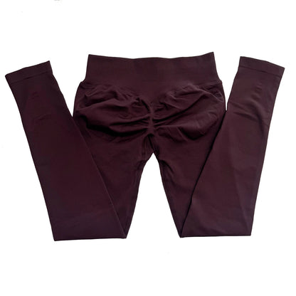 Impact Leggings for Women Low Ribbed Band Seamless Yoga Legging Scrunch Bum Gym Legging Workout Yoga Pants Push Up Sports Tights