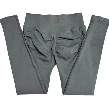 Impact Leggings for Women Low Ribbed Band Seamless Yoga Legging Scrunch Bum Gym Legging Workout Yoga Pants Push Up Sports Tights