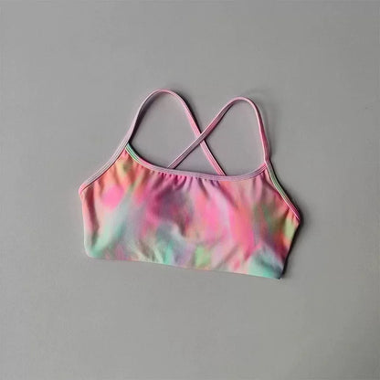 Women's Cross Back Sports Bra Shock Resistant Gathered Sexy Gym Running Bra Summer Yoga Vest Outdoor Comfortable Fitness Wear
